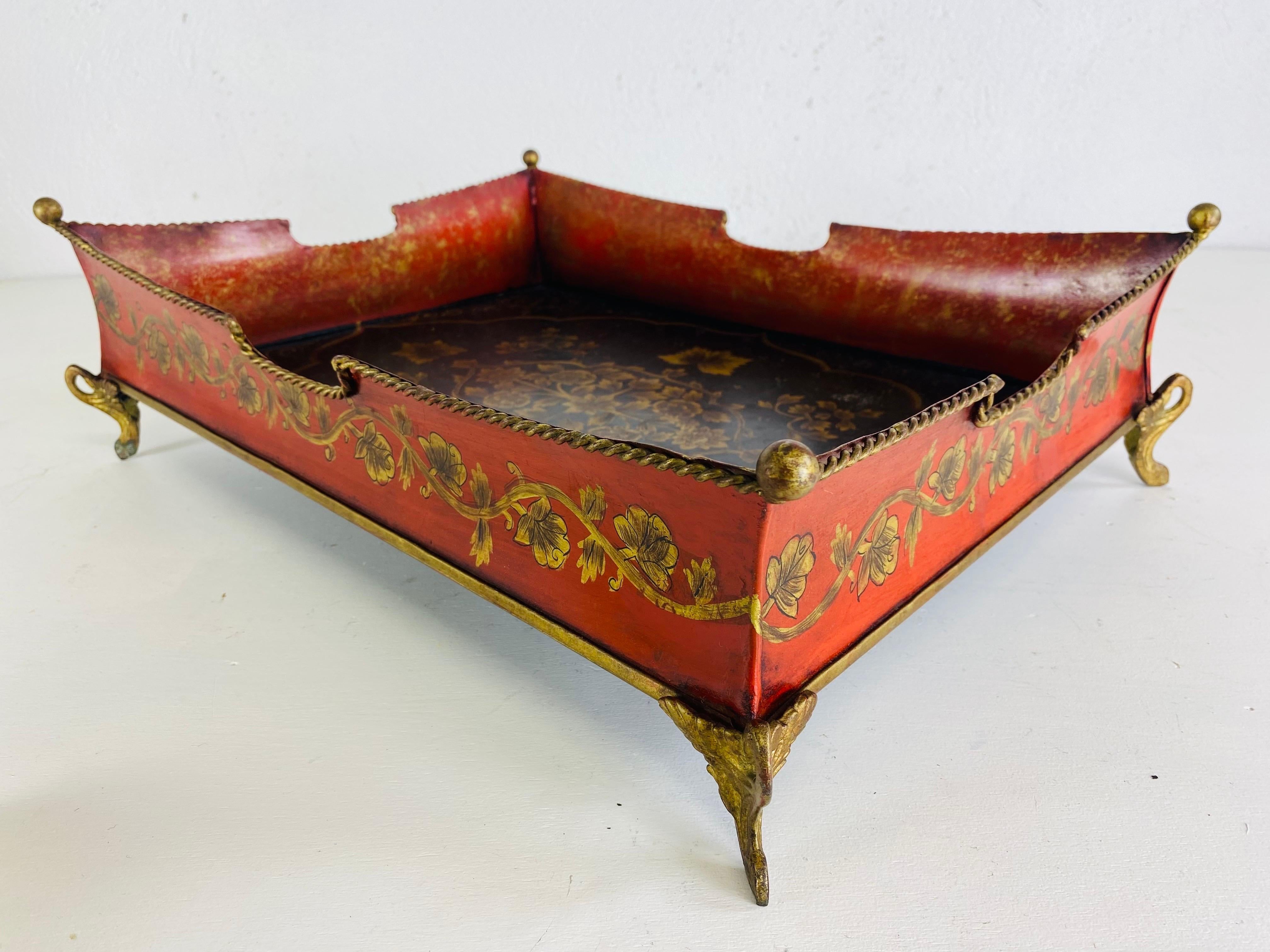 Bandeja de galera vintage pintada a mano en venta 1