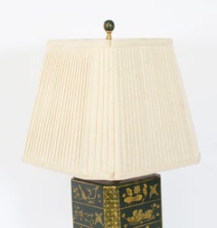 Vintage Hand Painted Toleware Table Lamp Late 20th Century