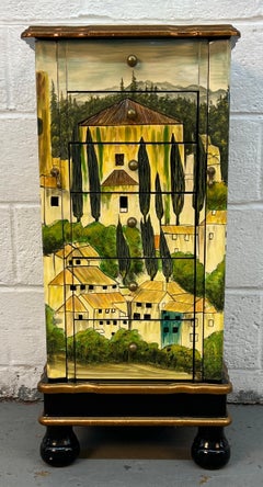 Vintage Hand-Painted Toskana-Stil Schmuck Turm Kabinett