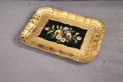 Vintage Hand Painted Wood Tray