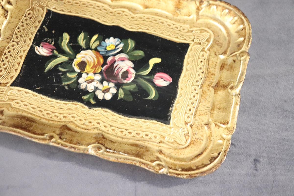 Bandeja vintage de madera pintada a mano Álamo en venta