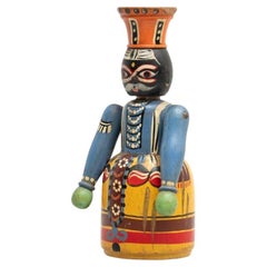 Figura vintage de madera pintada a mano, hacia 1960