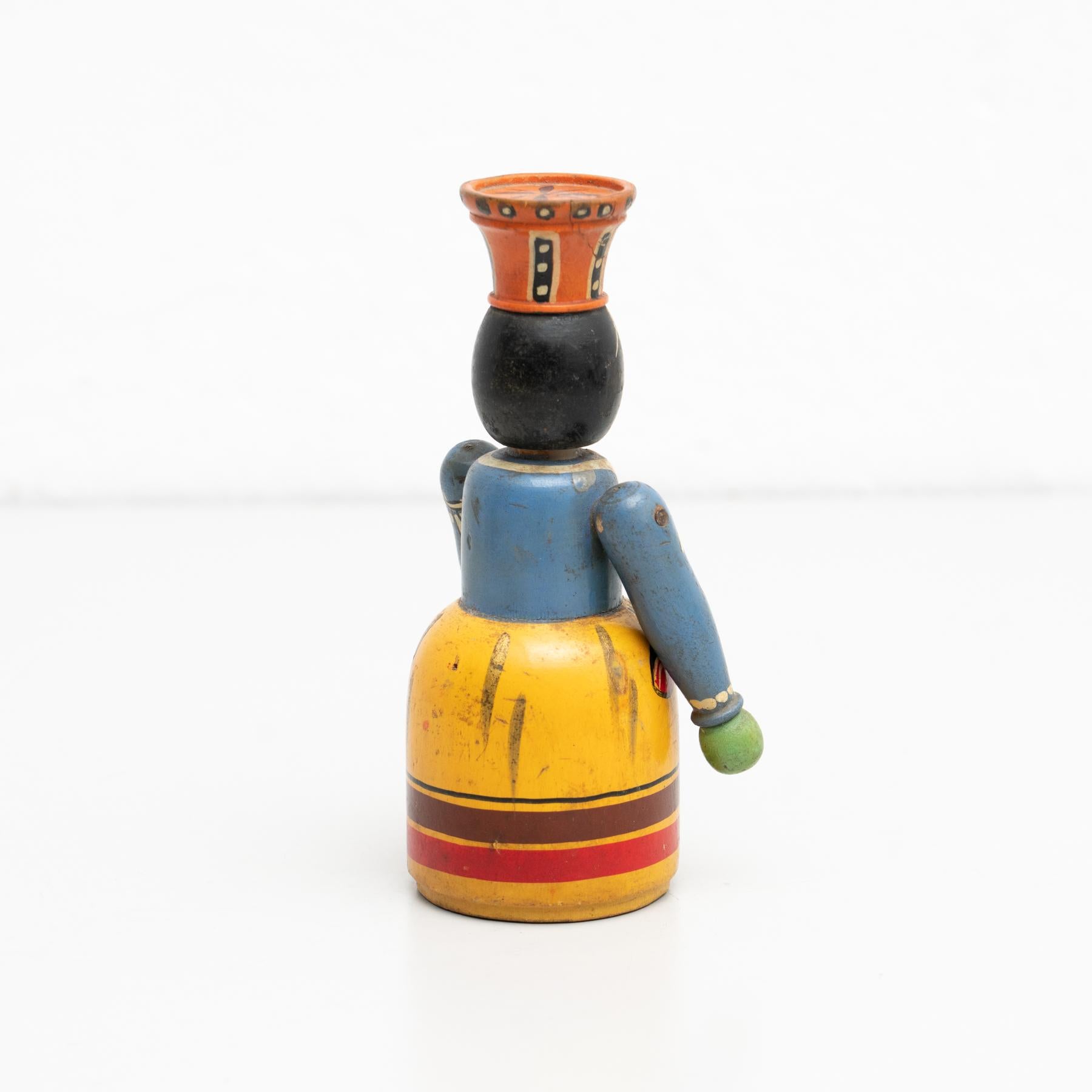 Vintage Hand-Painted Wooden Figure 5