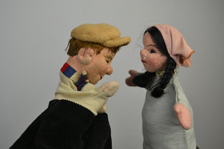 Vintage Hand Puppet Dolls, Dolls, Germany, 1950s For Sale at