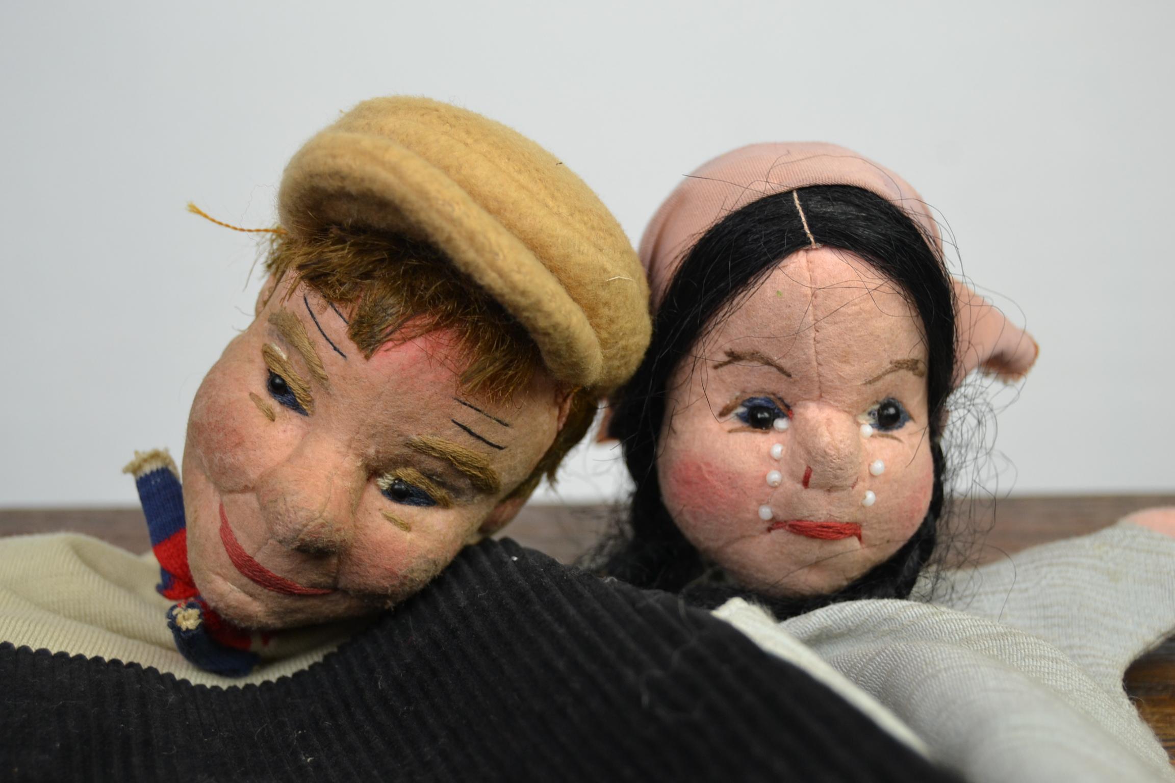 Vintage Hand Puppet Dolls, Marionette Dolls, Germany, 1950s 12