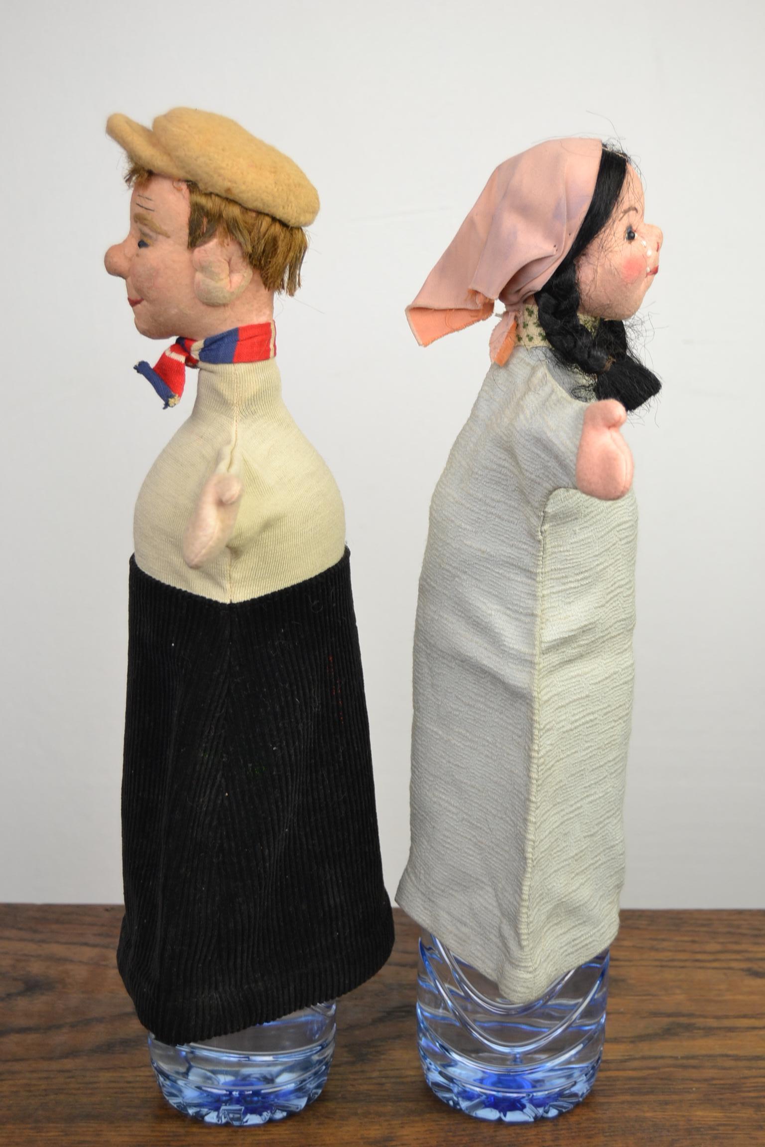 20th Century Vintage Hand Puppet Dolls, Marionette Dolls, Germany, 1950s