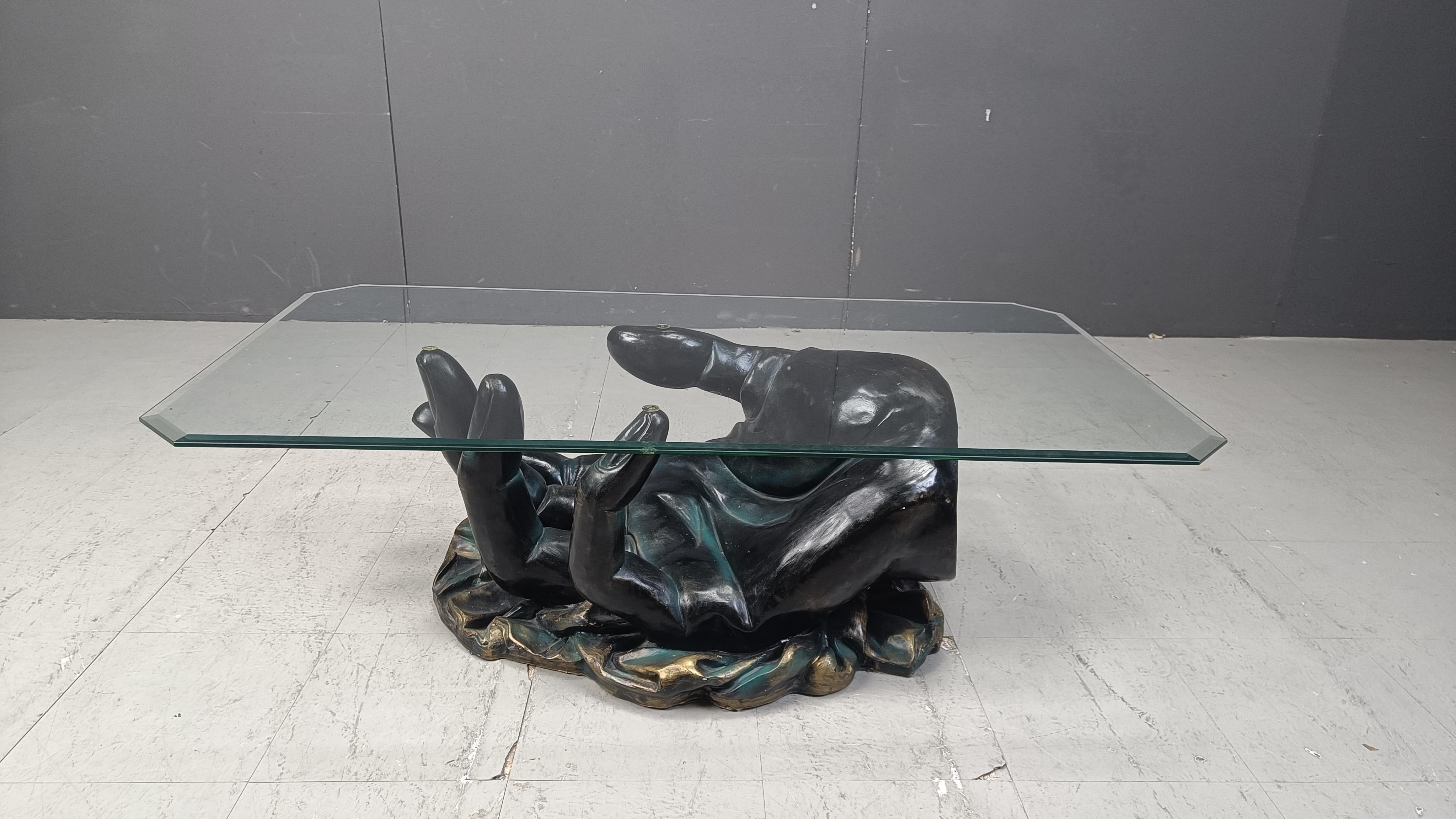 Mesa de centro vintage moldeada a mano, años 80 Italiano en venta