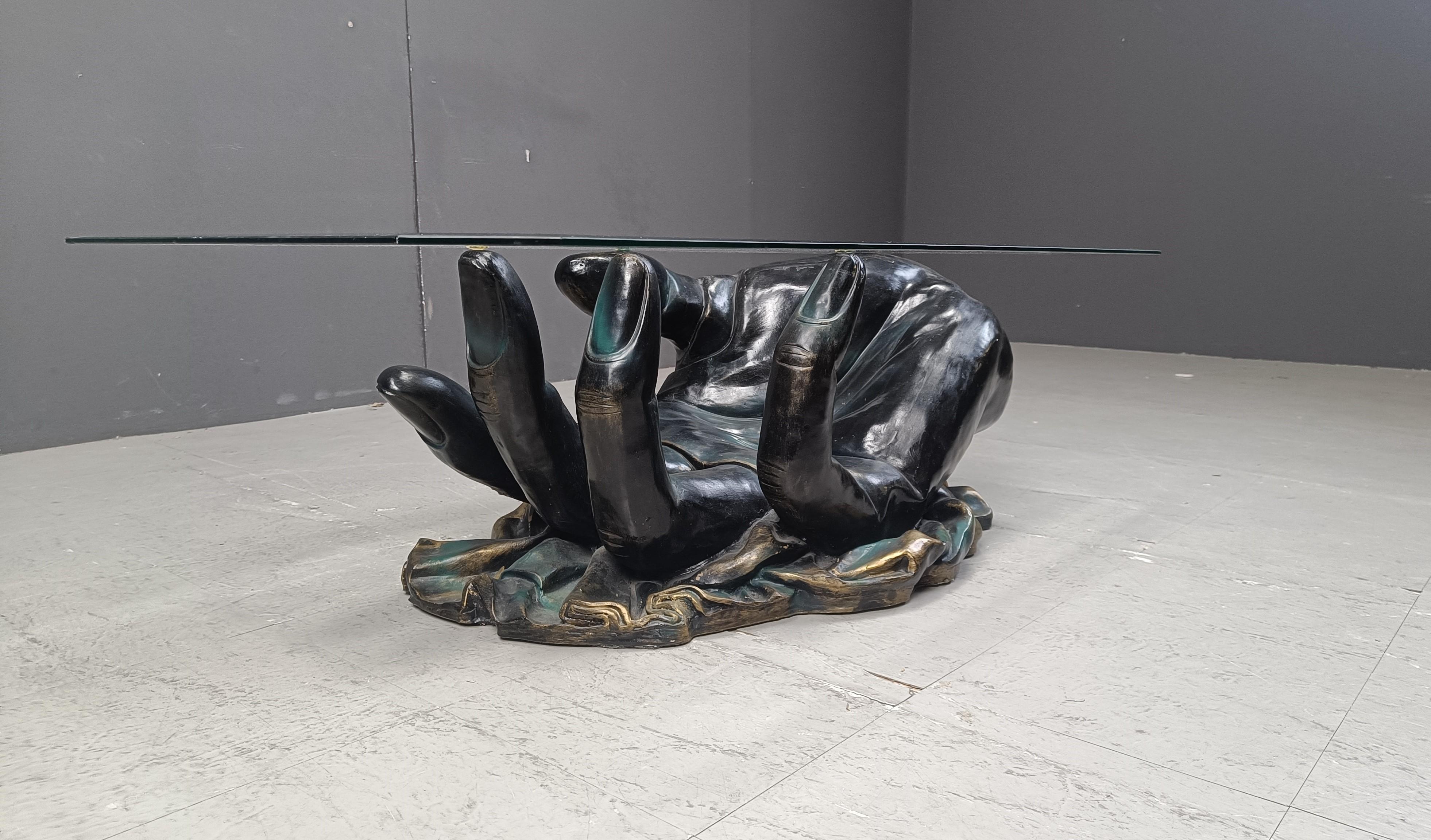 Mesa de centro vintage moldeada a mano, años 80 en venta 2
