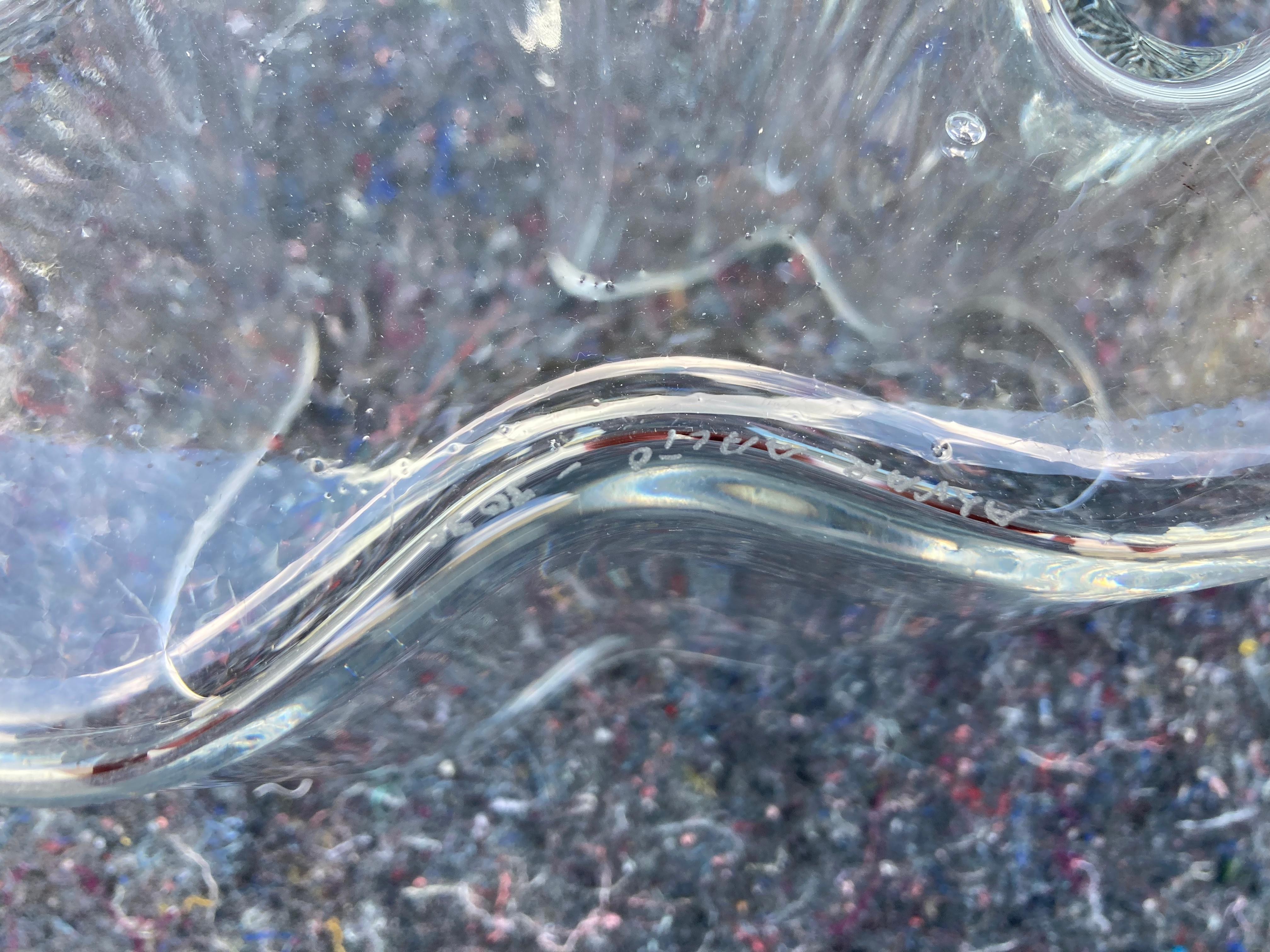 Vintage Hand Signed Clear 3030 Iittala Alvar Aalto Savoy Vase In Good Condition In Miami, FL