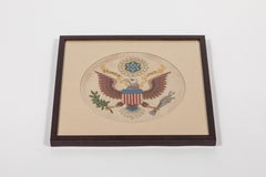 Vintage Handstitched Crewel Panel / US National Emblem