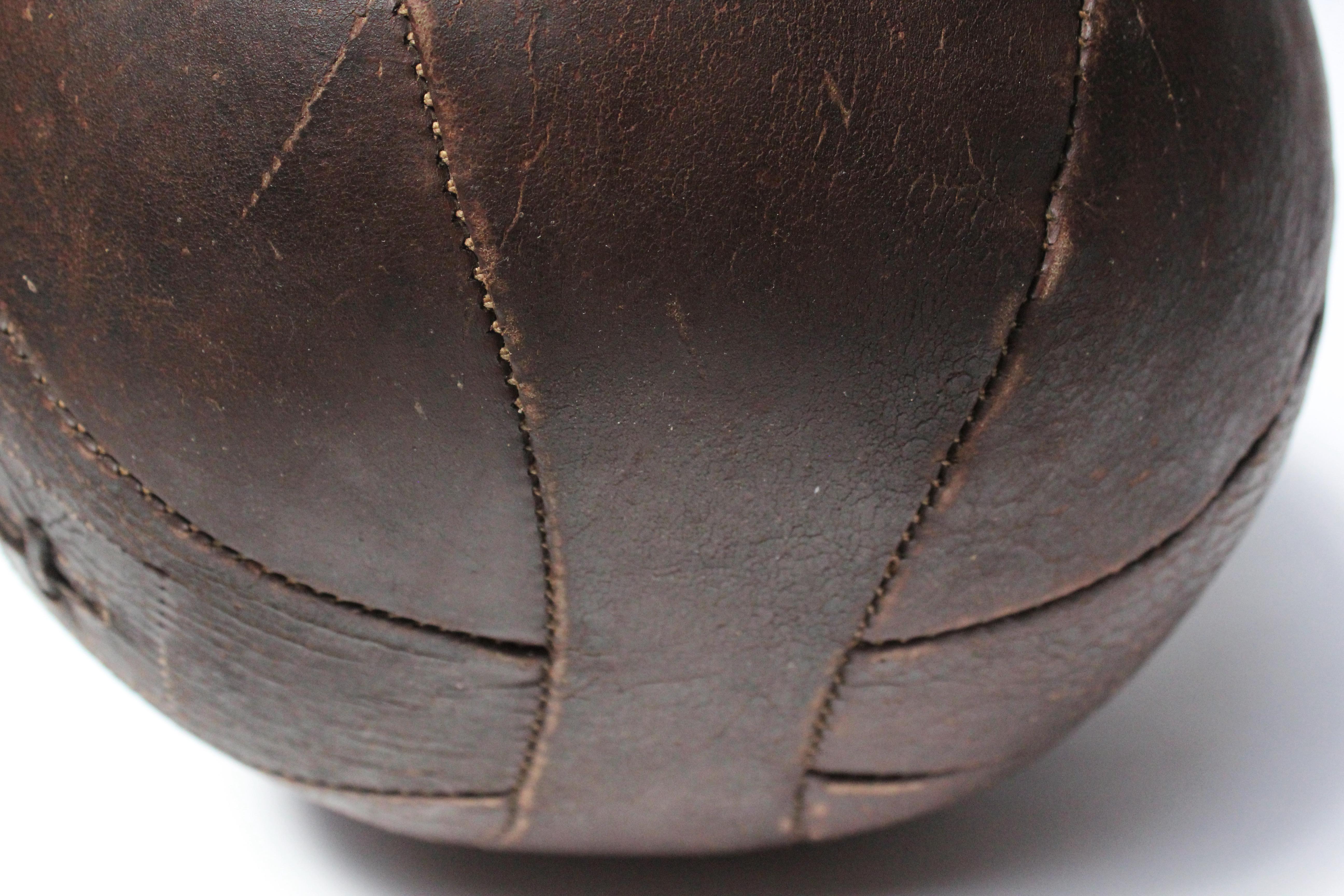 Vintage Hand-Stitched Four Pound Leather Medicine Ball 7