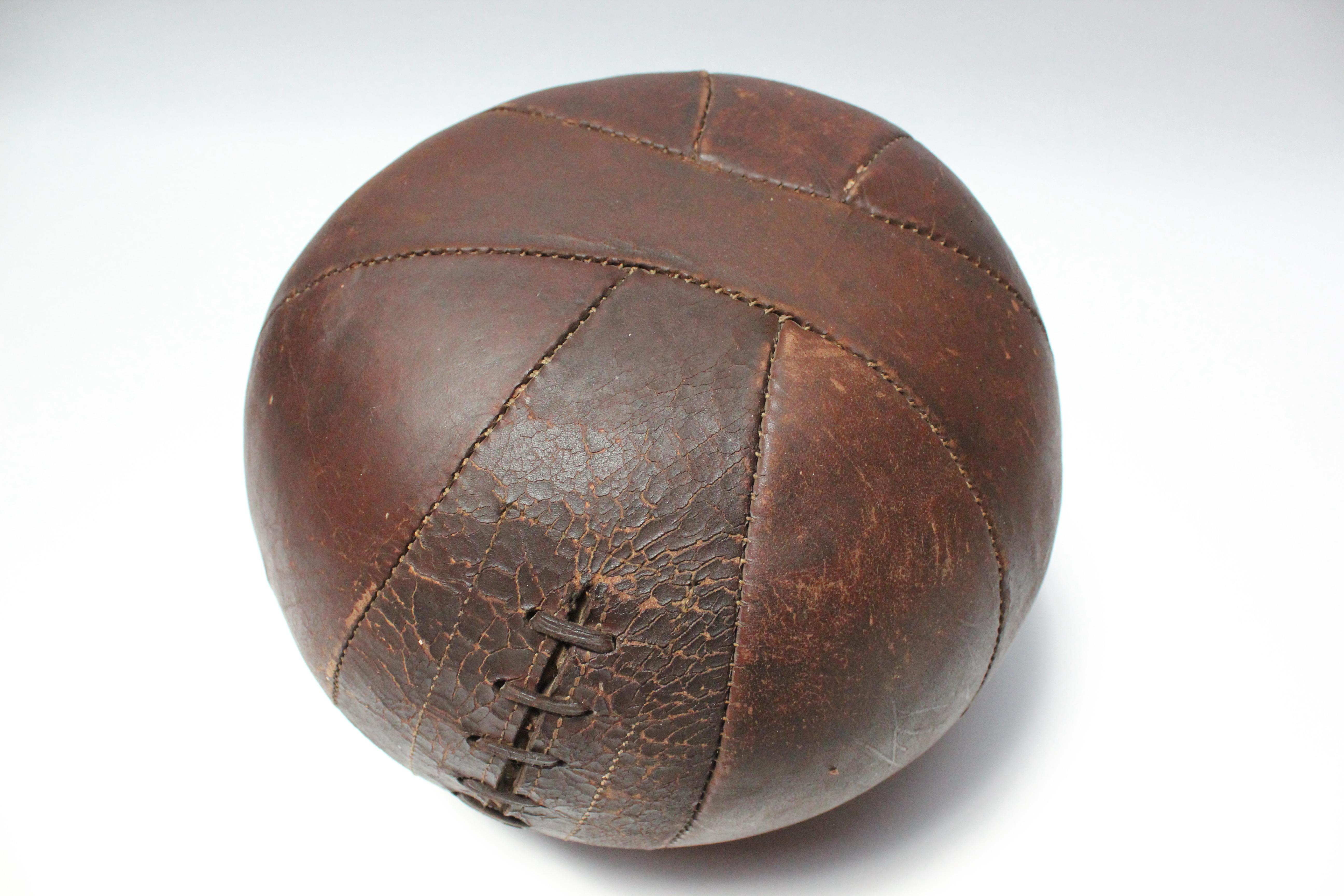 Sporting Art Vintage Hand-Stitched Four Pound Leather Medicine Ball