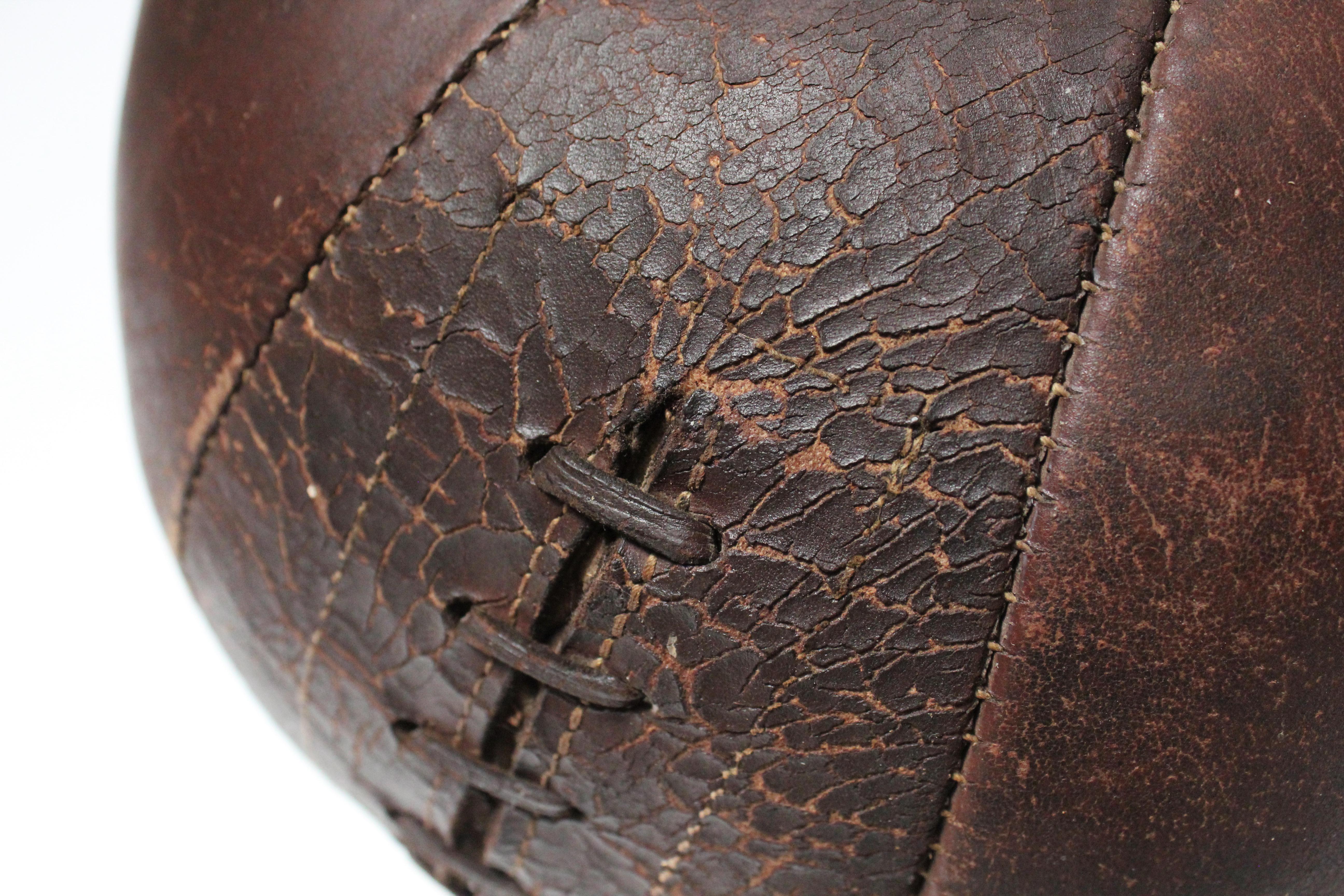 Vintage Hand-Stitched Four Pound Leather Medicine Ball 1