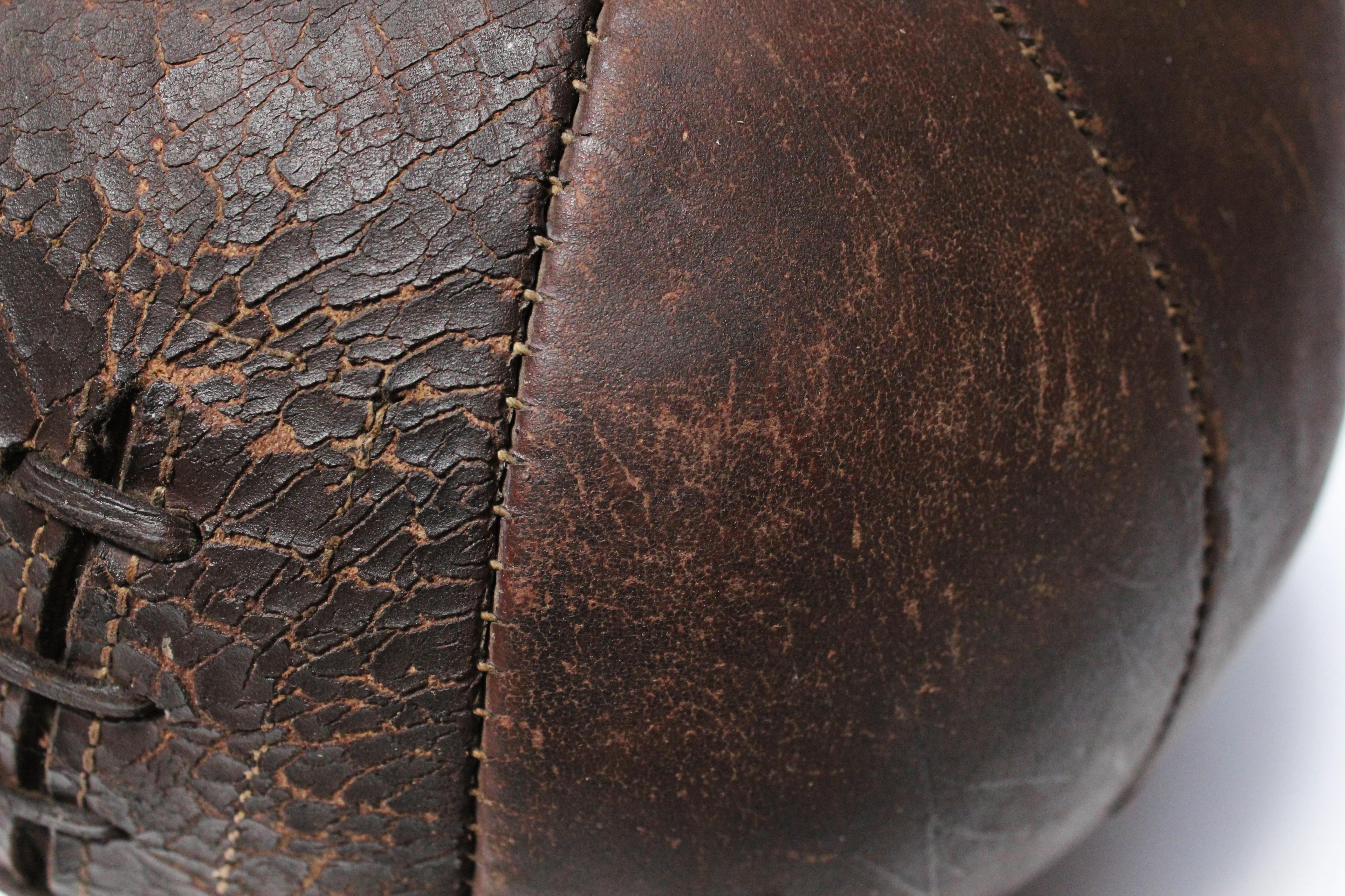 Vintage Hand-Stitched Four Pound Leather Medicine Ball 2