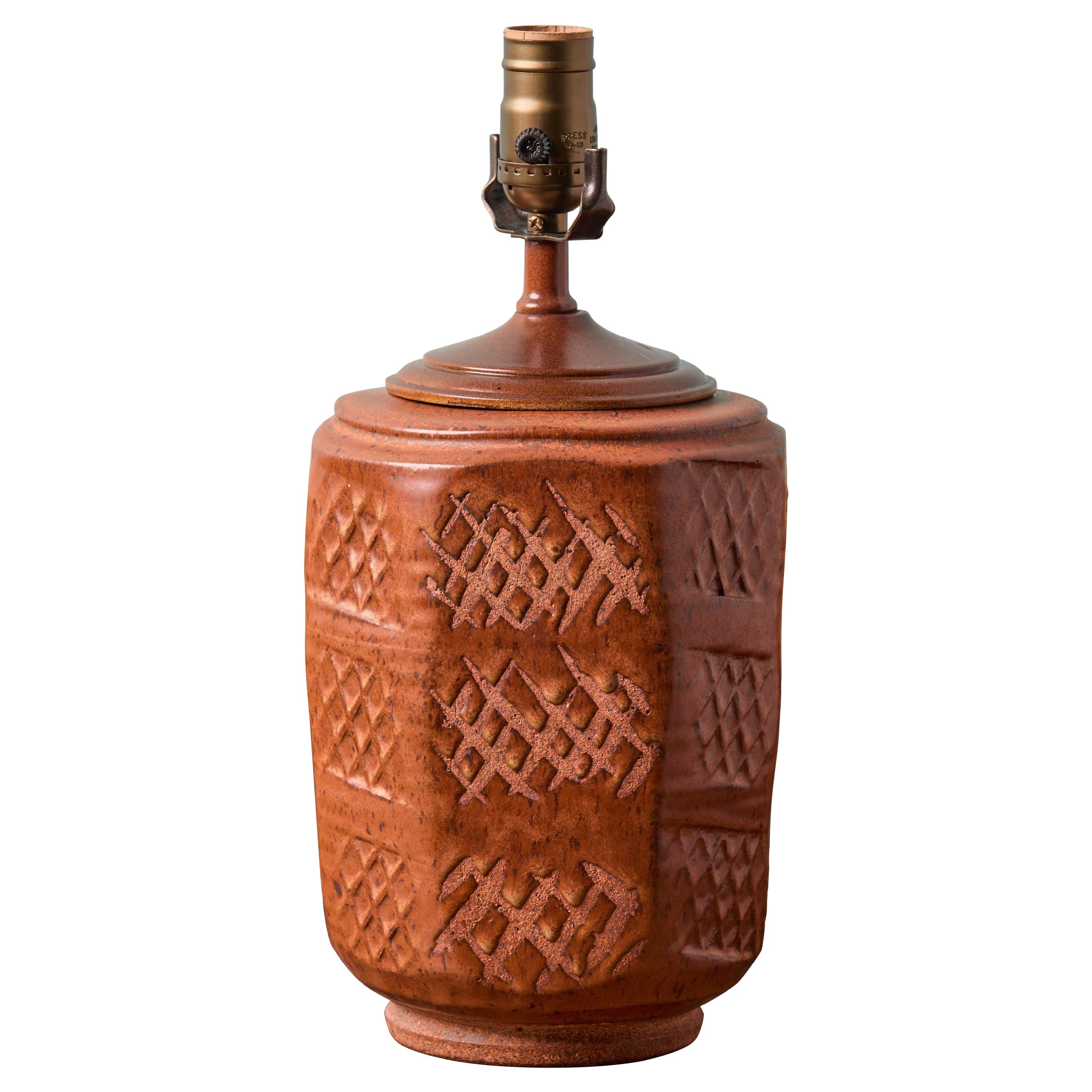 Vintage Hand-Thrown American Studio Pottery as Lamp im Angebot