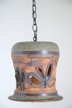 Vintage Hand Thrown Ceramic Pendant Light