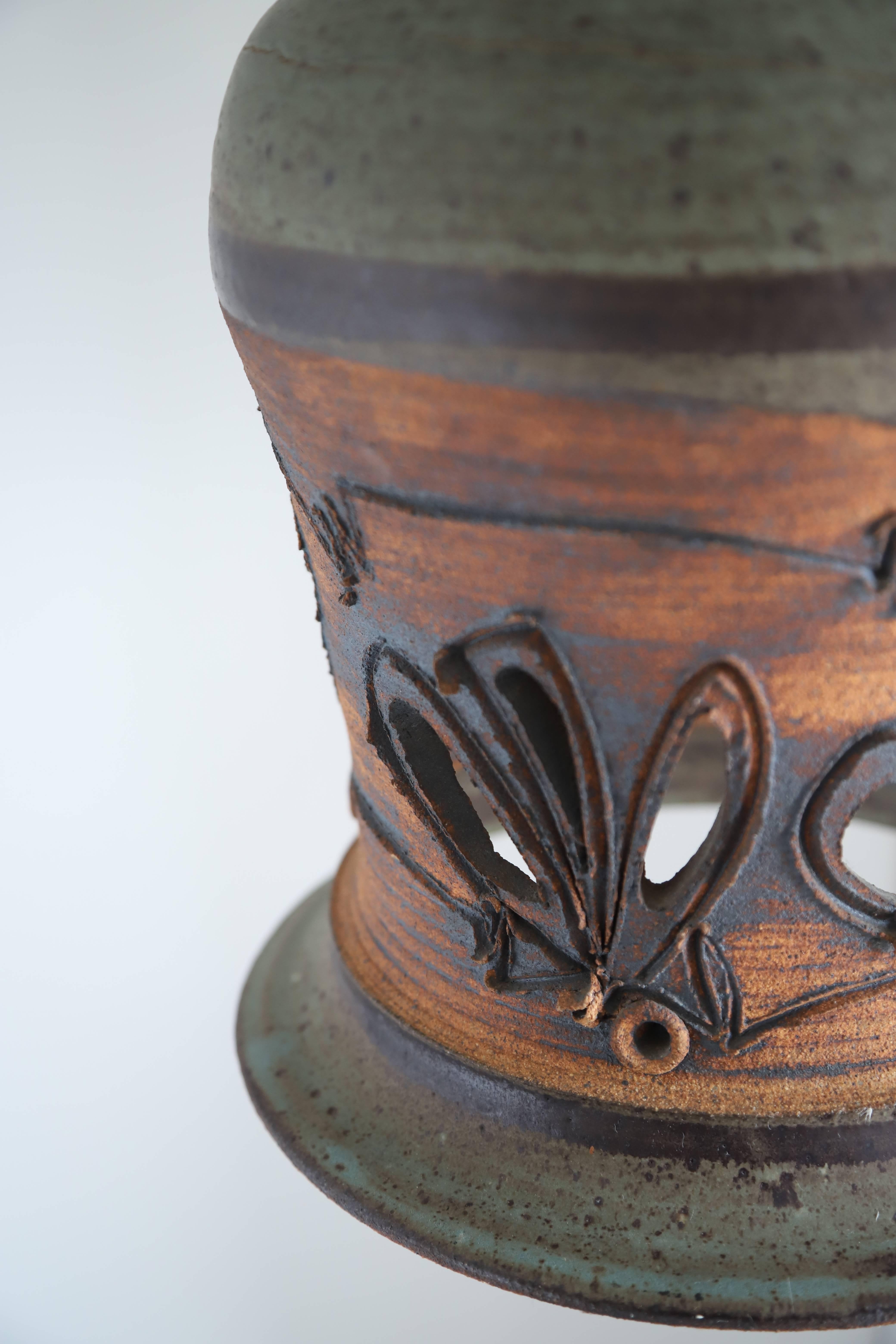 Lampada a sospensione vintage in ceramica lavorata a mano in vendita 3