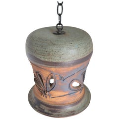 Vintage Hand Thrown Ceramic Pendant Light