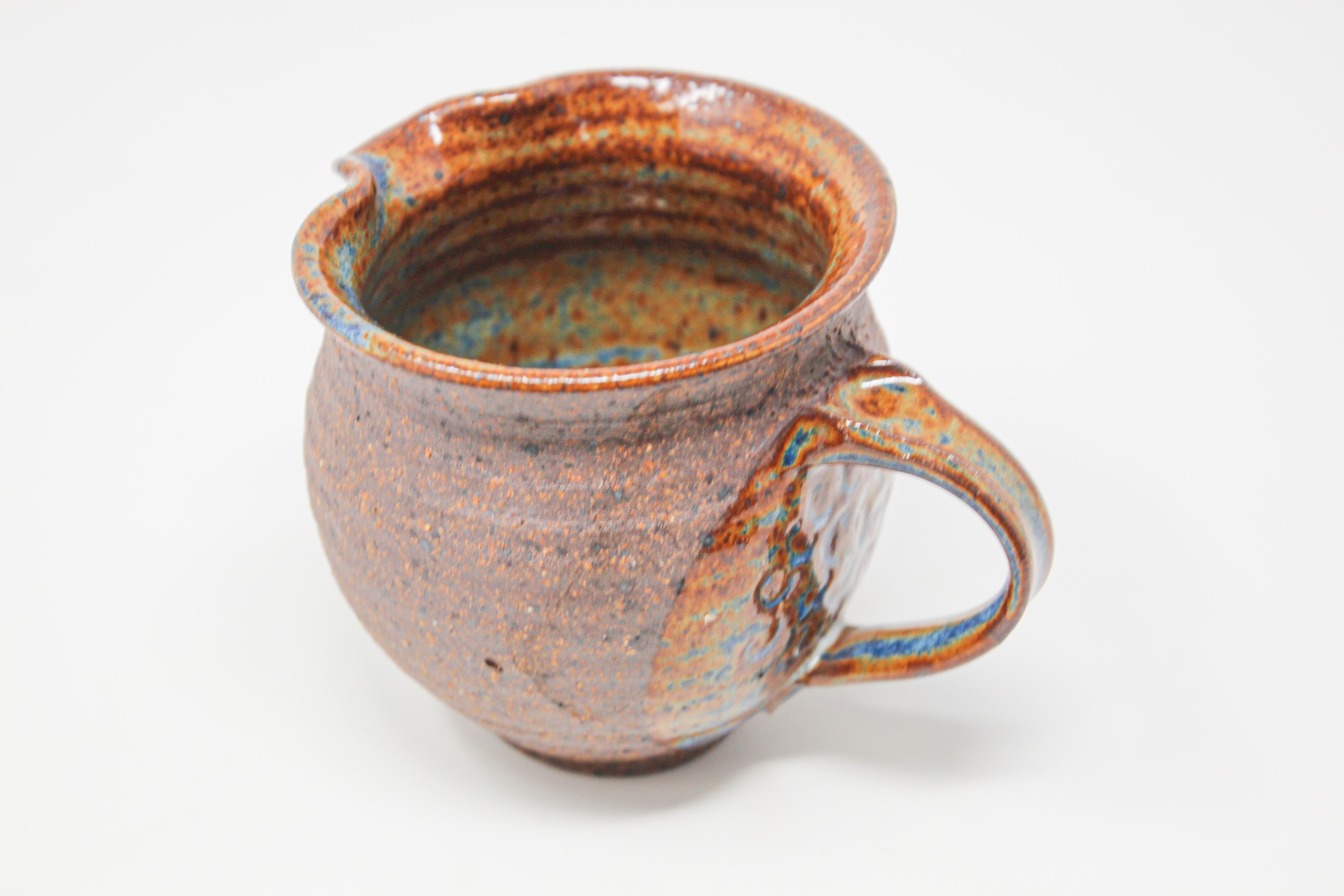 Jarra Vintage American Hand Thrown Art Pottery Gres Artesano Estadounidense en venta