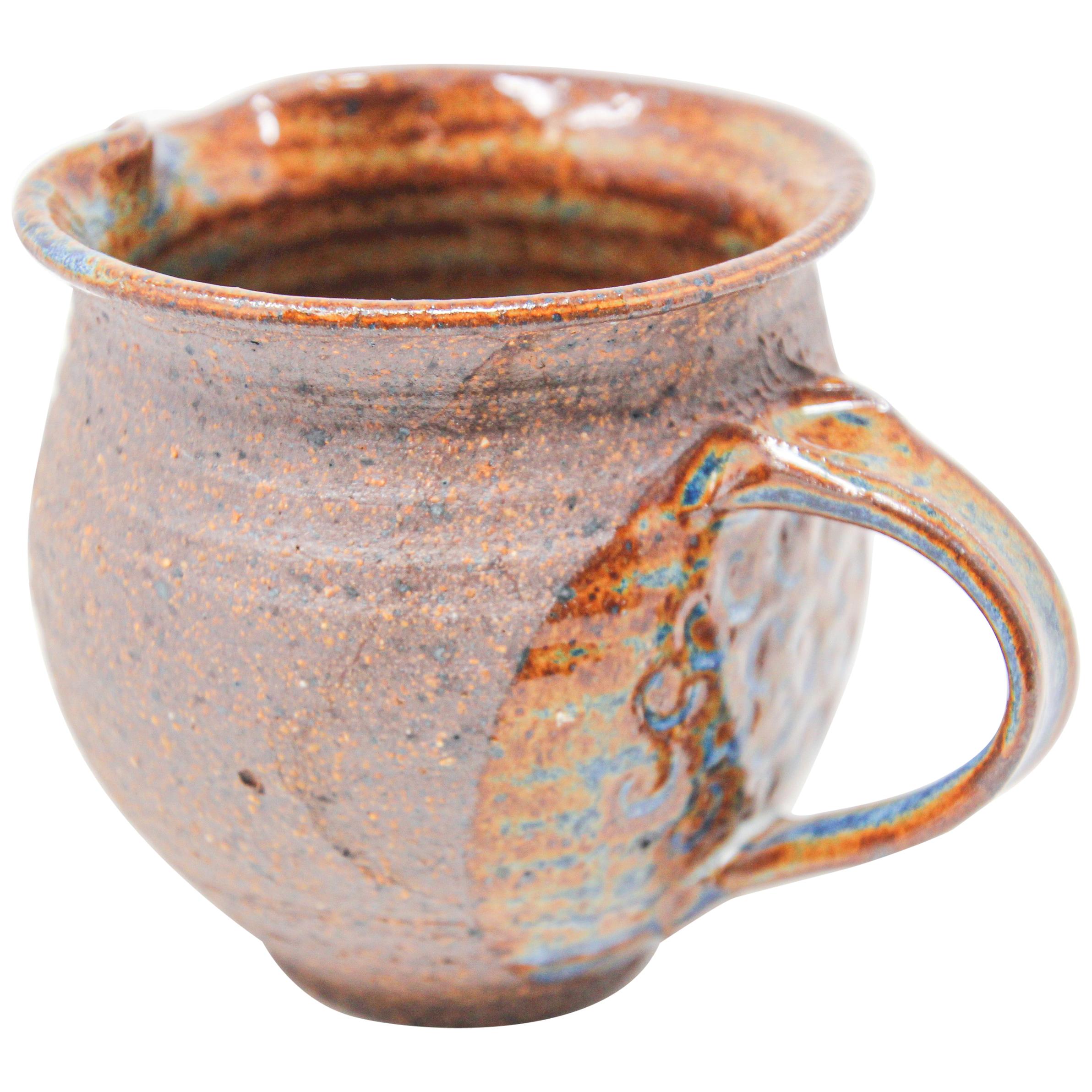 Vintage American Hand Thrown Art Pottery Jug Artisan Stoneware