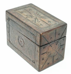 Vintage Hand Tooled Leather Covered Wooden Box