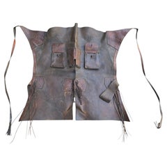 Jambières de chasse vintage en cuir travaillées à la main, années 1950
