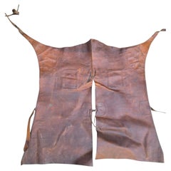 Jambières de chasse vintage en cuir travaillées à la main, années 1950