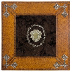 Vintage hand  tooled leather parchment book by Maitland Smith