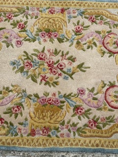 Vintage Hand Tufted Savonnerie Style Rug