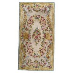 Vintage Hand Tufted Savonnerie Style Rug