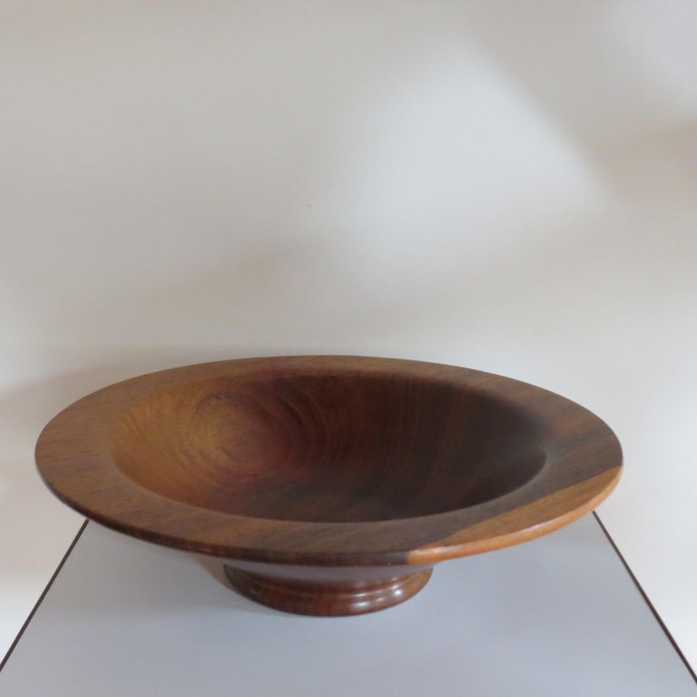 Vintage Hand Turned Padauk Wooden Bowl For Sale at 1stDibs