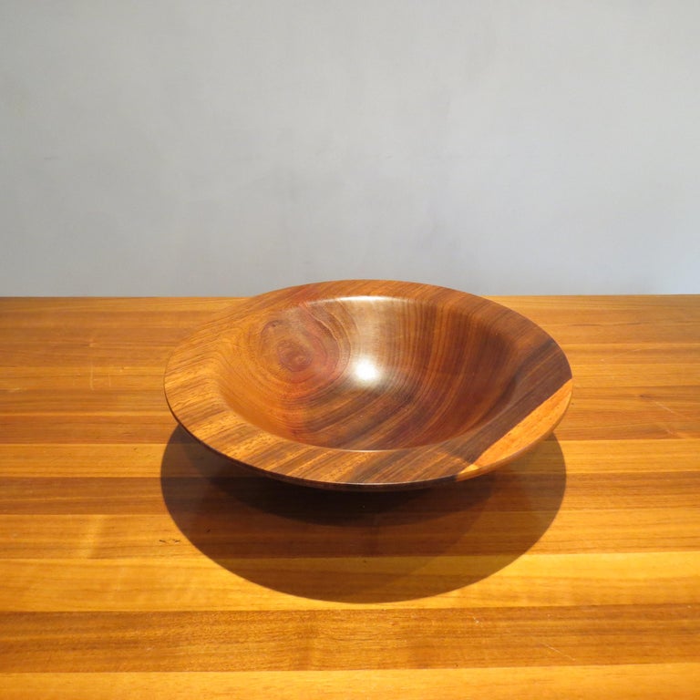 Vintage Hand Turned Padauk Wooden Bowl For Sale at 1stDibs
