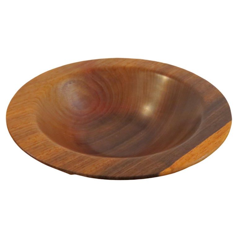 Vintage Hand Turned Padauk Wooden Bowl For Sale at 1stDibs