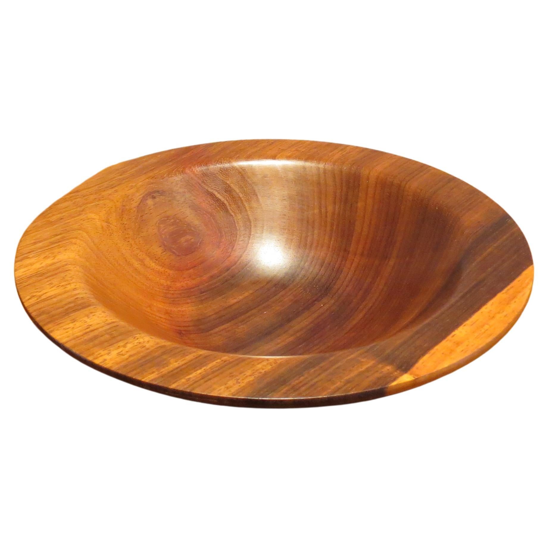 Vintage Hand Turned Padauk Wooden Bowl For Sale