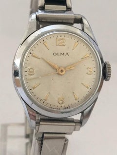 Vintage Hand-Winding Olma Swiss Made Ladies Wristwatch with Flexible Strap