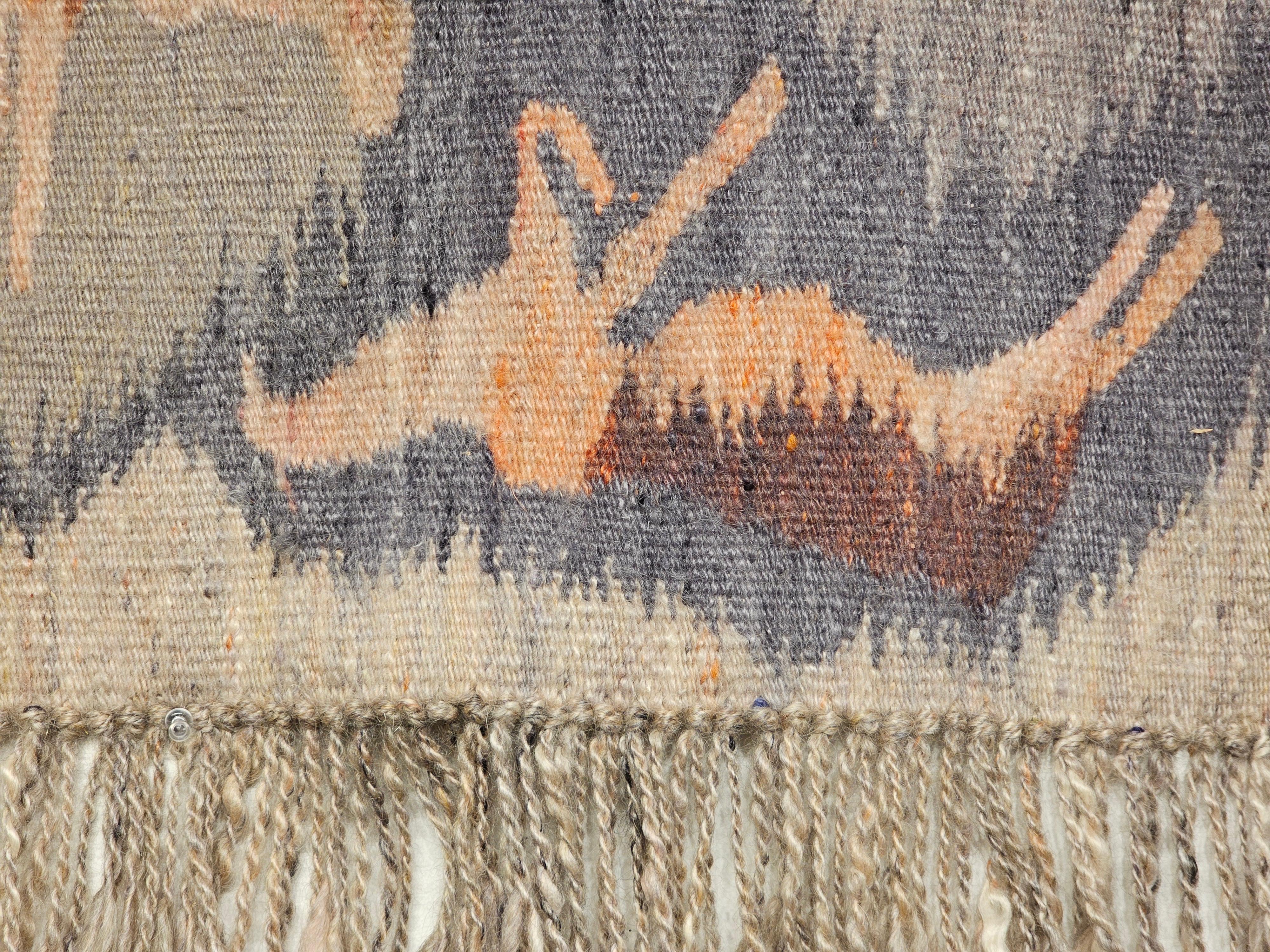 Handgewebter afrikanischer Mohair-Wandteppich aus Mohair, Vintage, Reflection in Teppich (Wolle) im Angebot