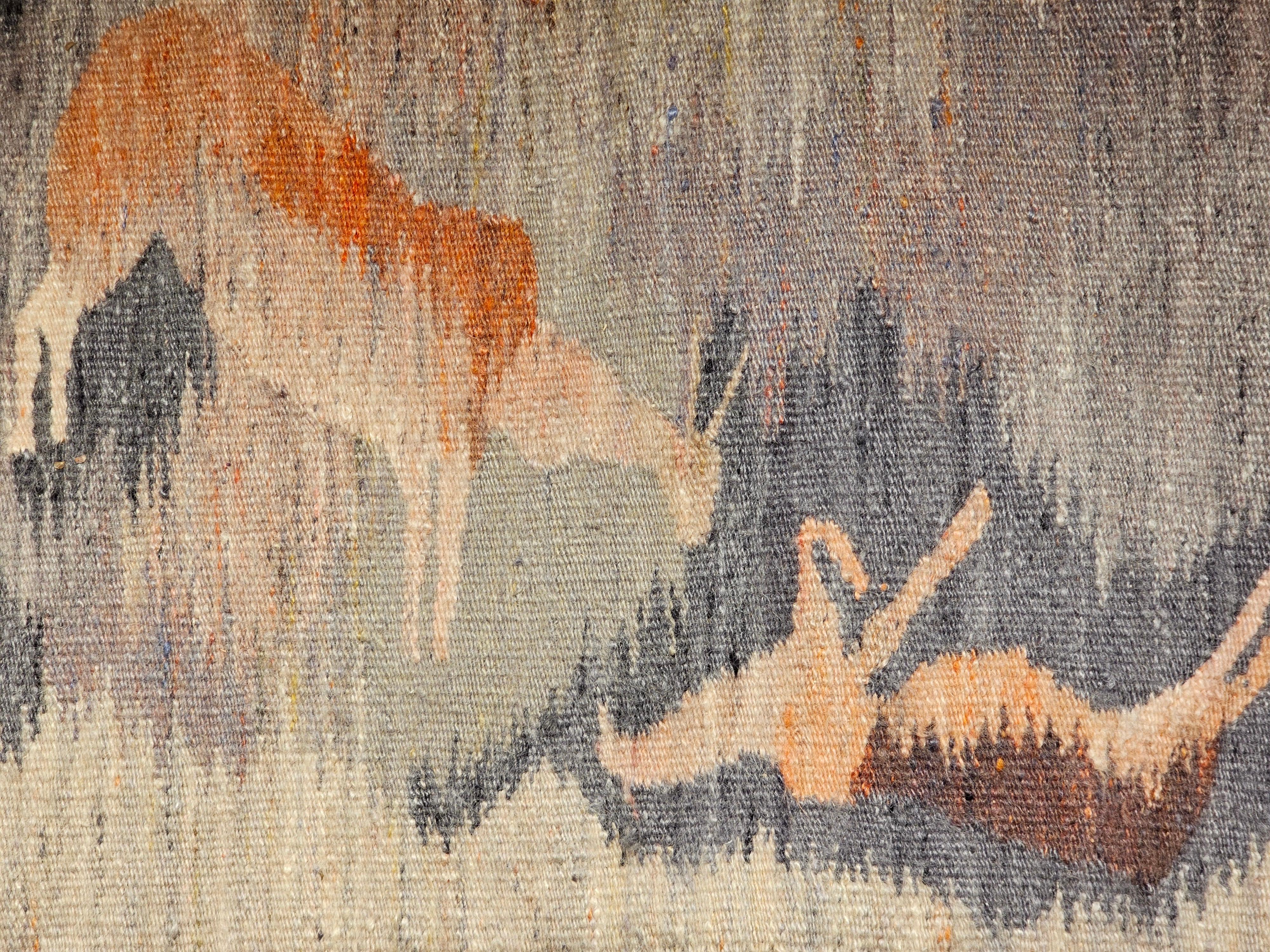 Handgewebter afrikanischer Mohair-Wandteppich aus Mohair, Vintage, Reflection in Teppich (Pflanzlich gefärbt) im Angebot