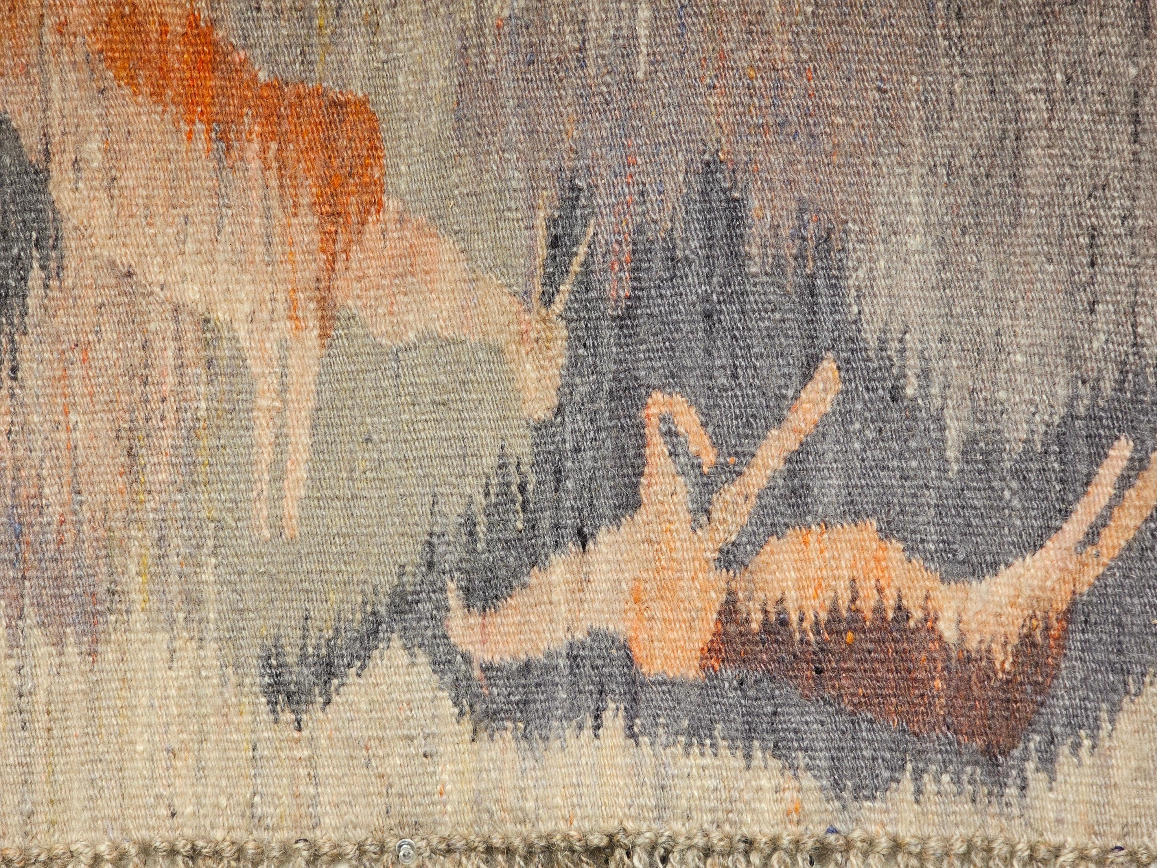 Handgewebter afrikanischer Mohair-Wandteppich aus Mohair, Vintage, Reflection in Teppich im Zustand „Gut“ im Angebot in Barrington, IL