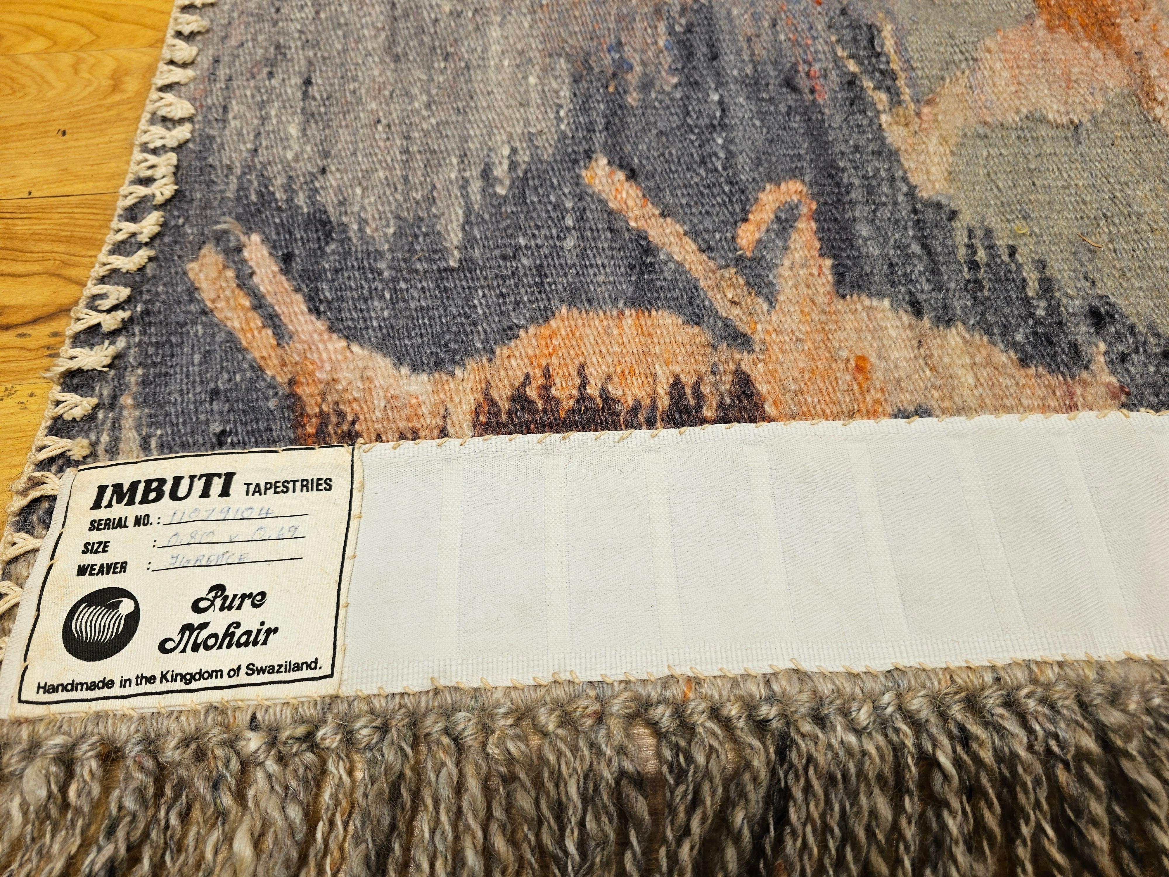 Handgewebter afrikanischer Mohair-Wandteppich aus Mohair, Vintage, Reflection in Teppich im Angebot 3
