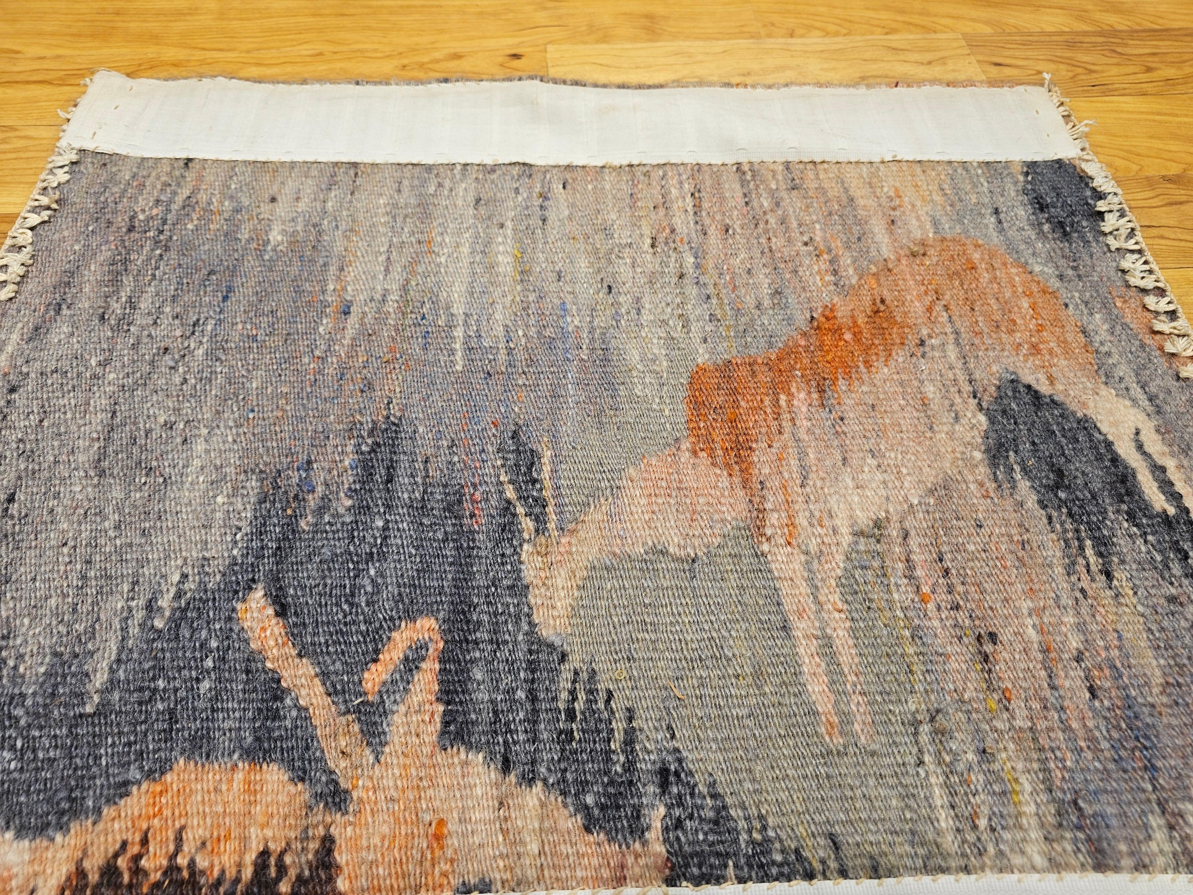 Handgewebter afrikanischer Mohair-Wandteppich aus Mohair, Vintage, Reflection in Teppich im Angebot 2