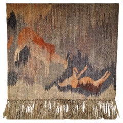 Vintage Hand Woven African Mohair Tapestry “Reflection in Pond”