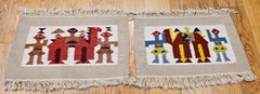 Vintage Hand Woven African Tapestries Depicting Camels and Humans