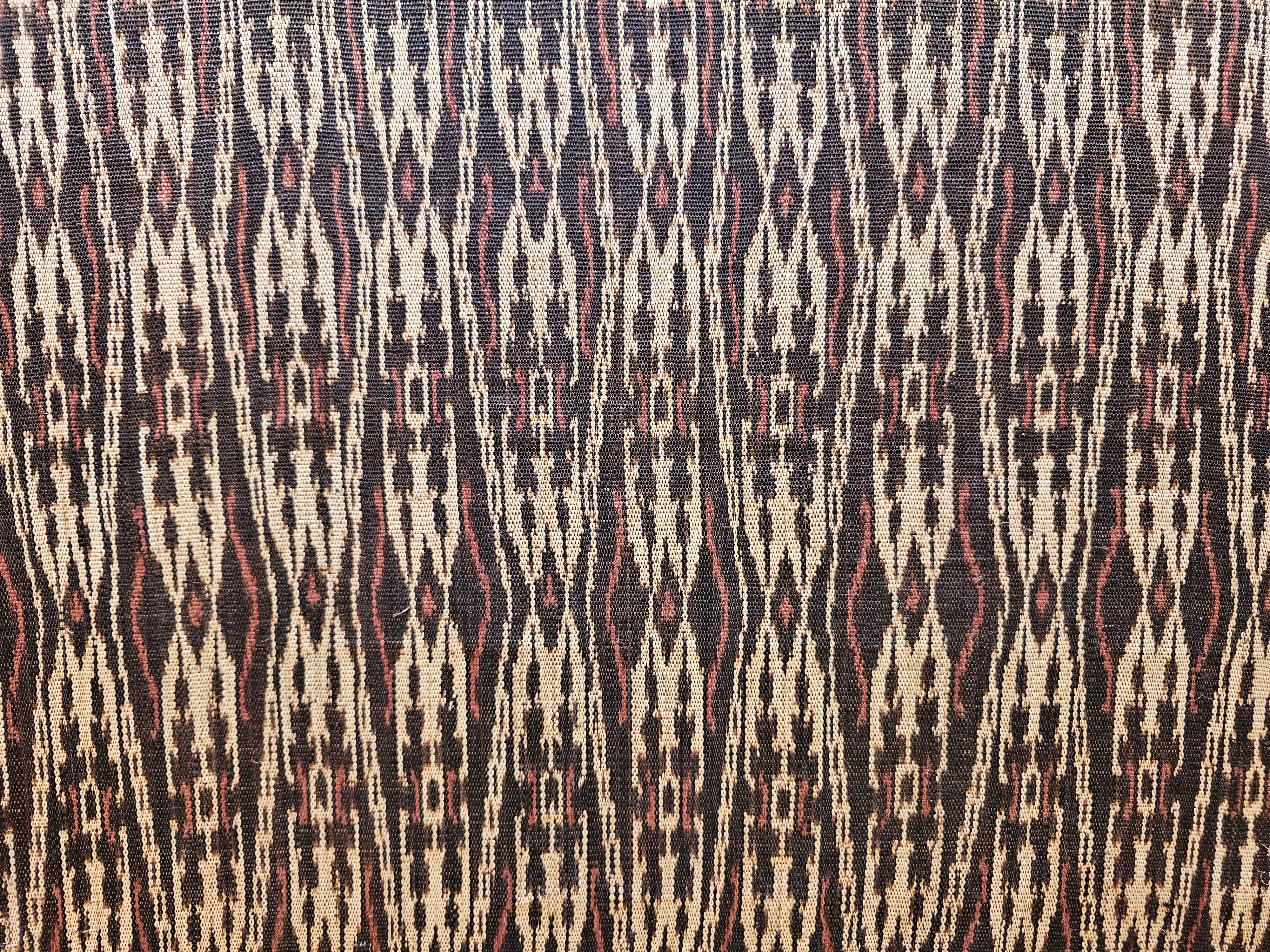Vintage Hand Woven African Textile Wall Art in Chocolate, Brown, Burgundy, Ivory 1
