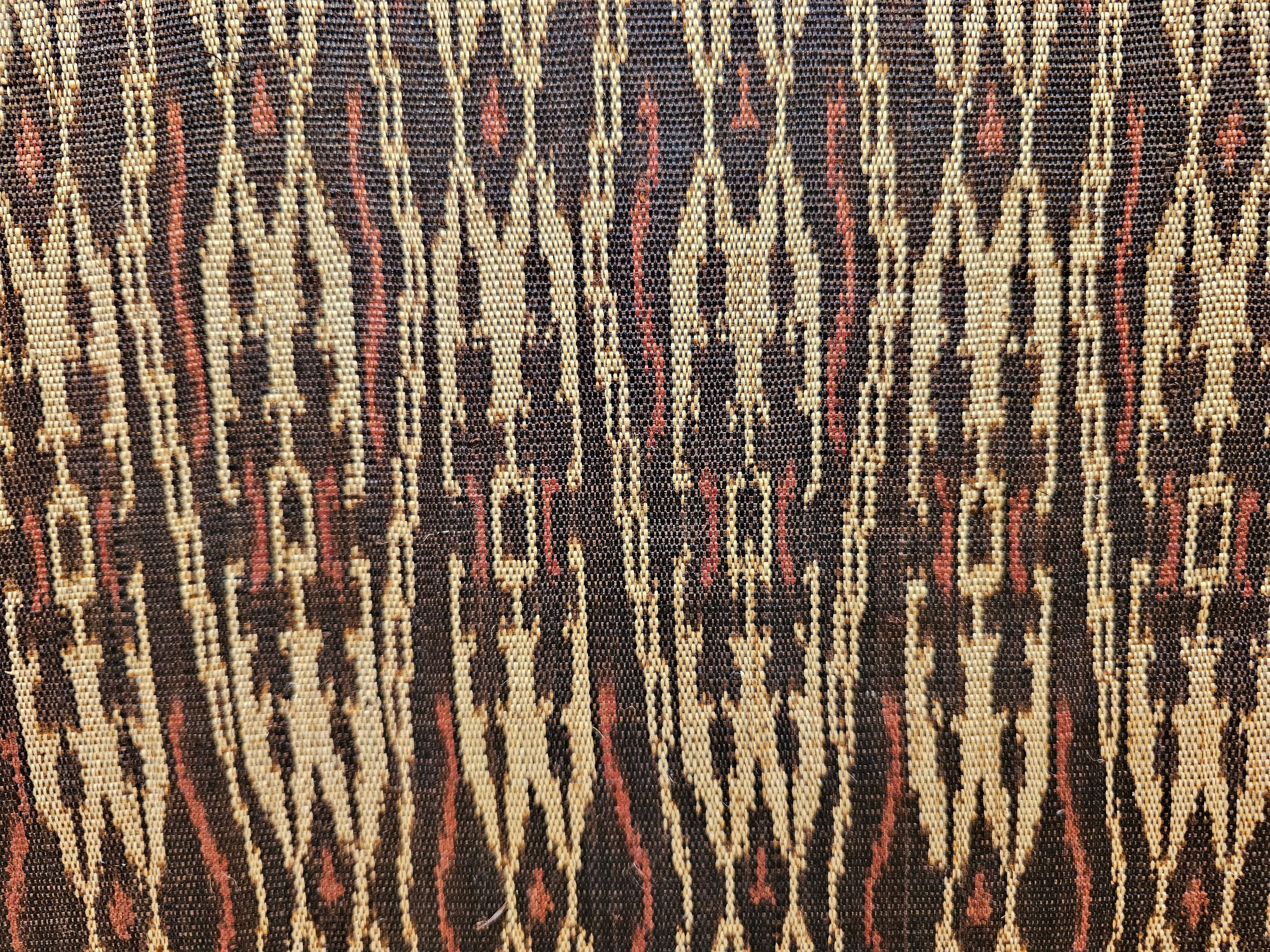 Vintage Hand Woven African Textile Wall Art in Chocolate, Brown, Burgundy, Ivory 3