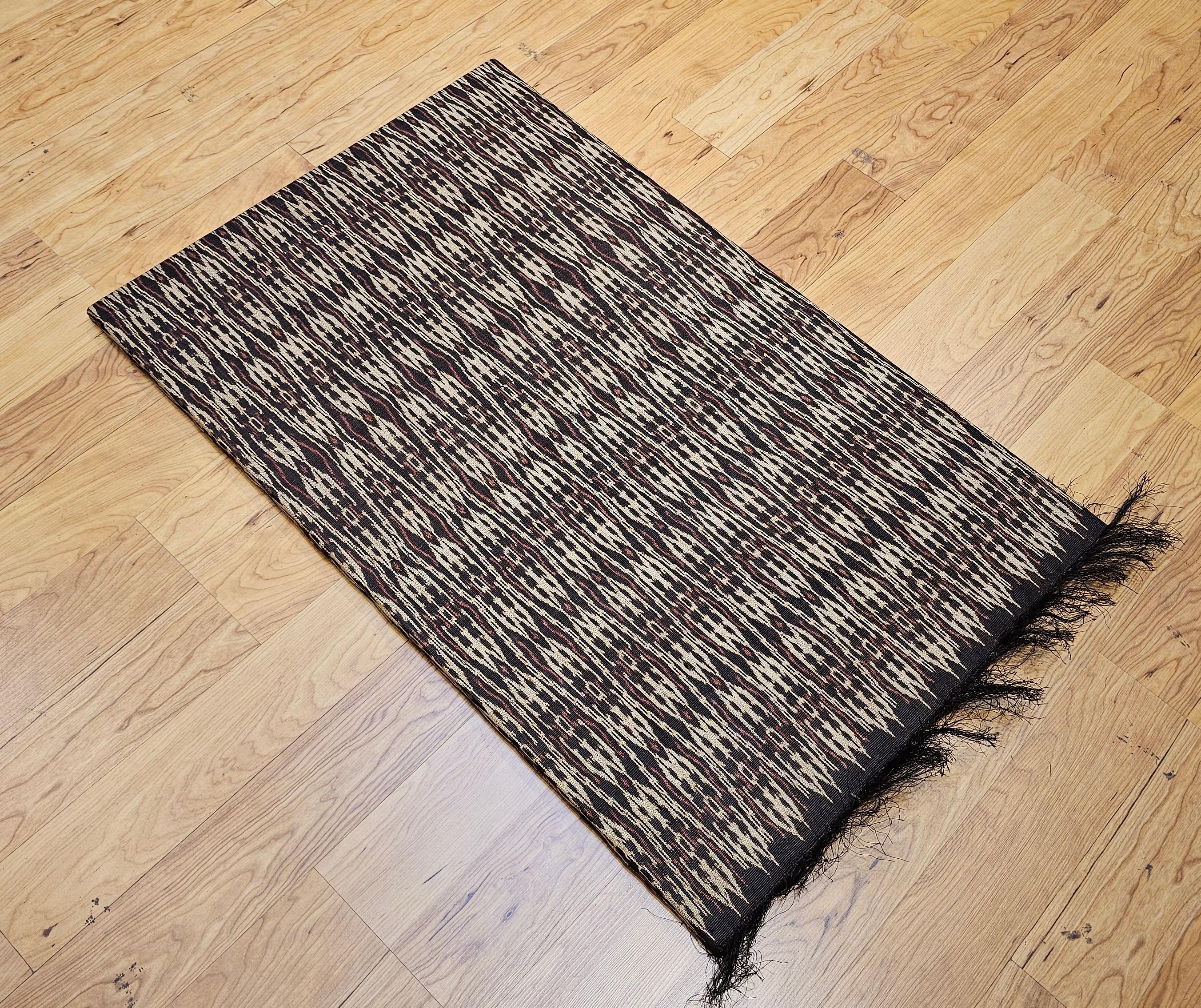Vintage Hand Woven African Textile Wall Art in Chocolate, Brown, Burgundy, Ivory 4