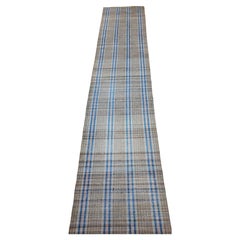 Vintage Hand-Woven American Rag Runner, Wool & Cotton, Early 1900s