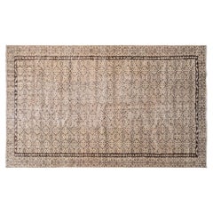 Vintage Hand-woven Brown Patterned Turkish Rug No:2