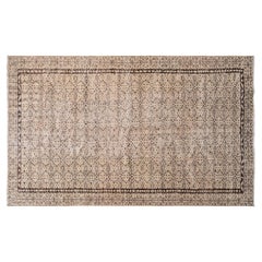 Vintage Hand-woven Brown Patterned Turkish Rug No:2