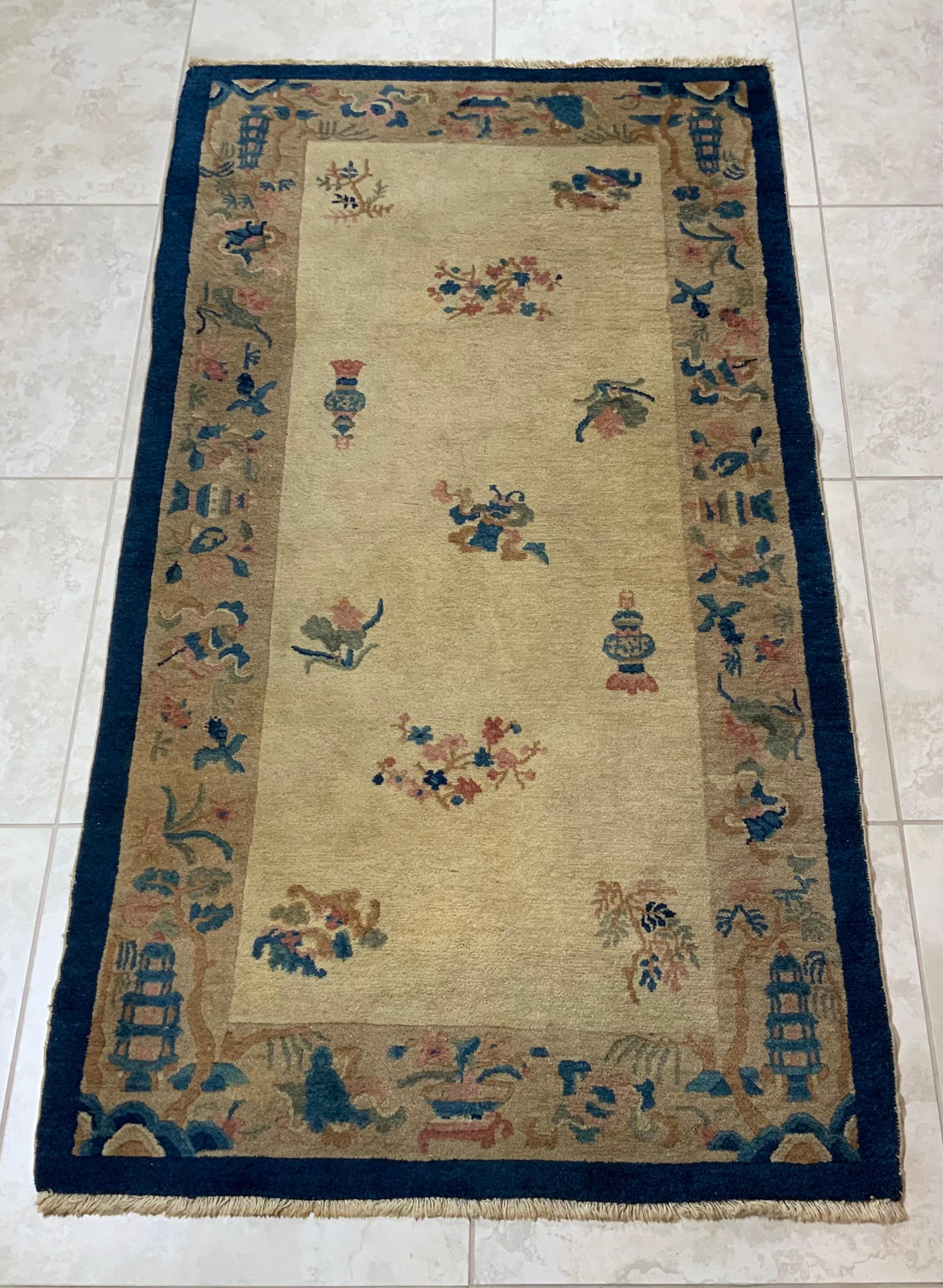 Vintage Handwoven Chinese Rug 6