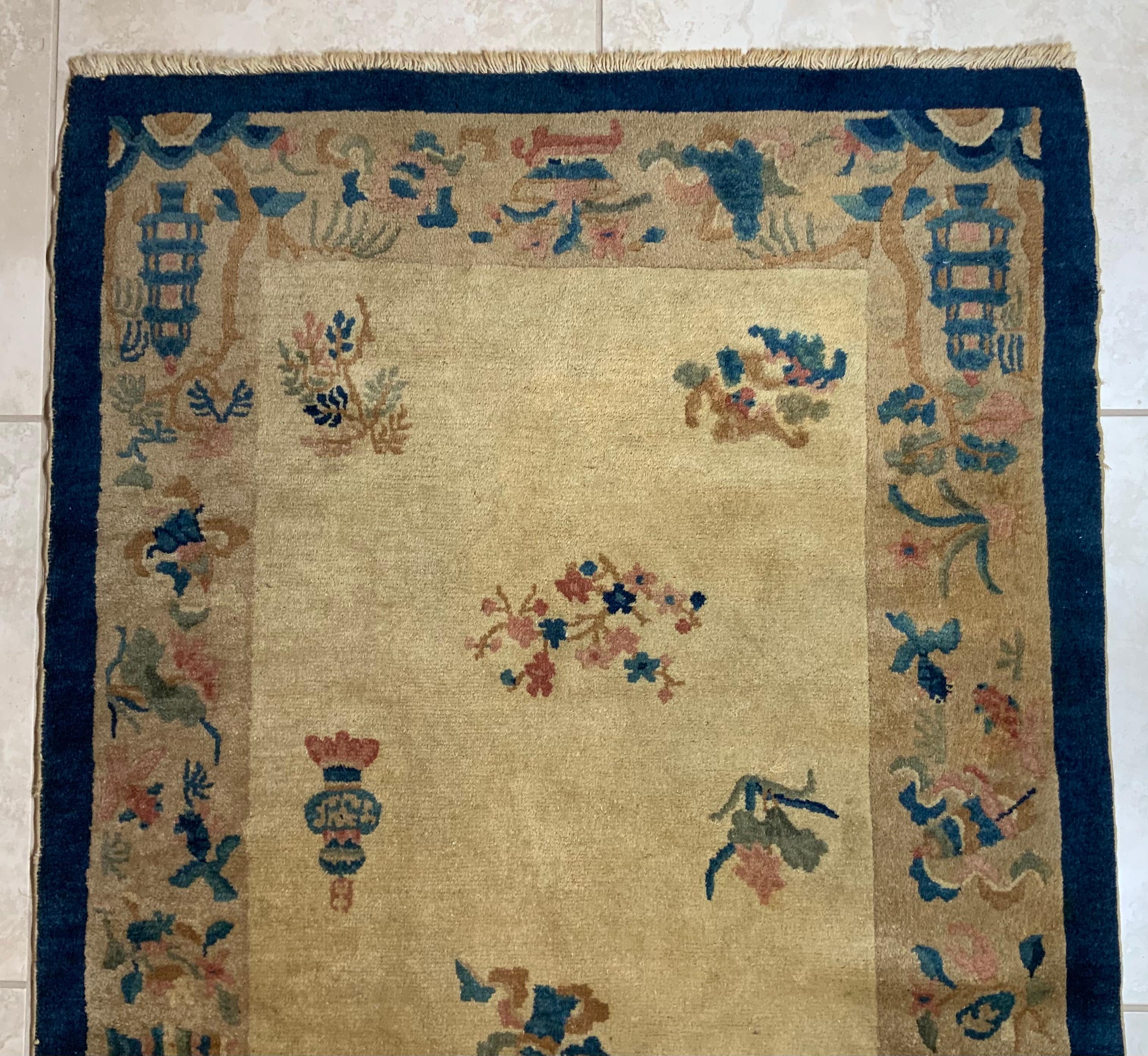 20th Century Vintage Handwoven Chinese Rug